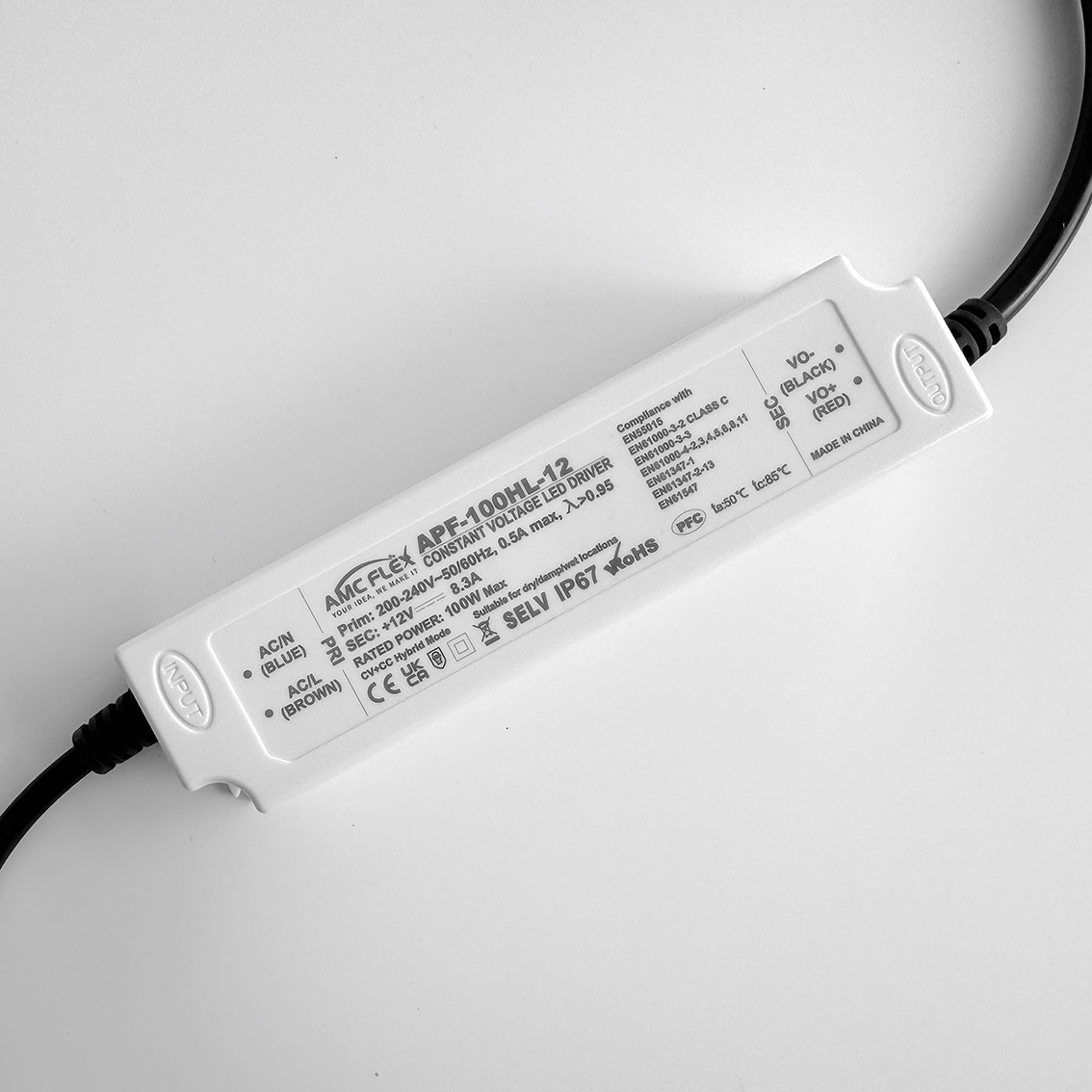 100W 12V CLASS 2 LED Driver IP67 Waterproof built-in PFC